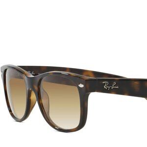 Ray Ban RB 2132 New Wayfarer Matte Tortoise Polarized Sunglasses 55mm Italy